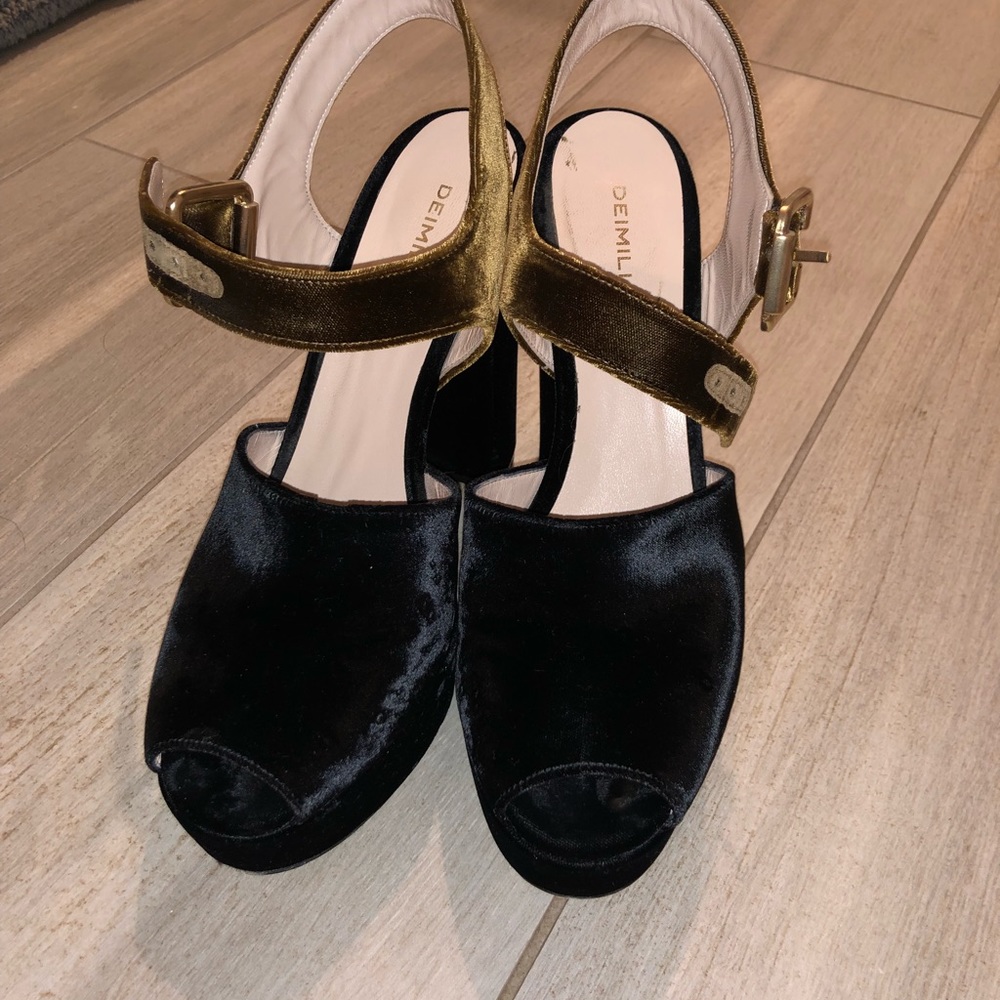 Deimille Black Velvet Platform Heels - SOLD OUT - Picture 3 of 5